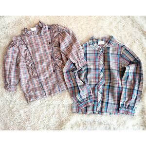 80’s Plaid Tops Girls size 7 Bundle